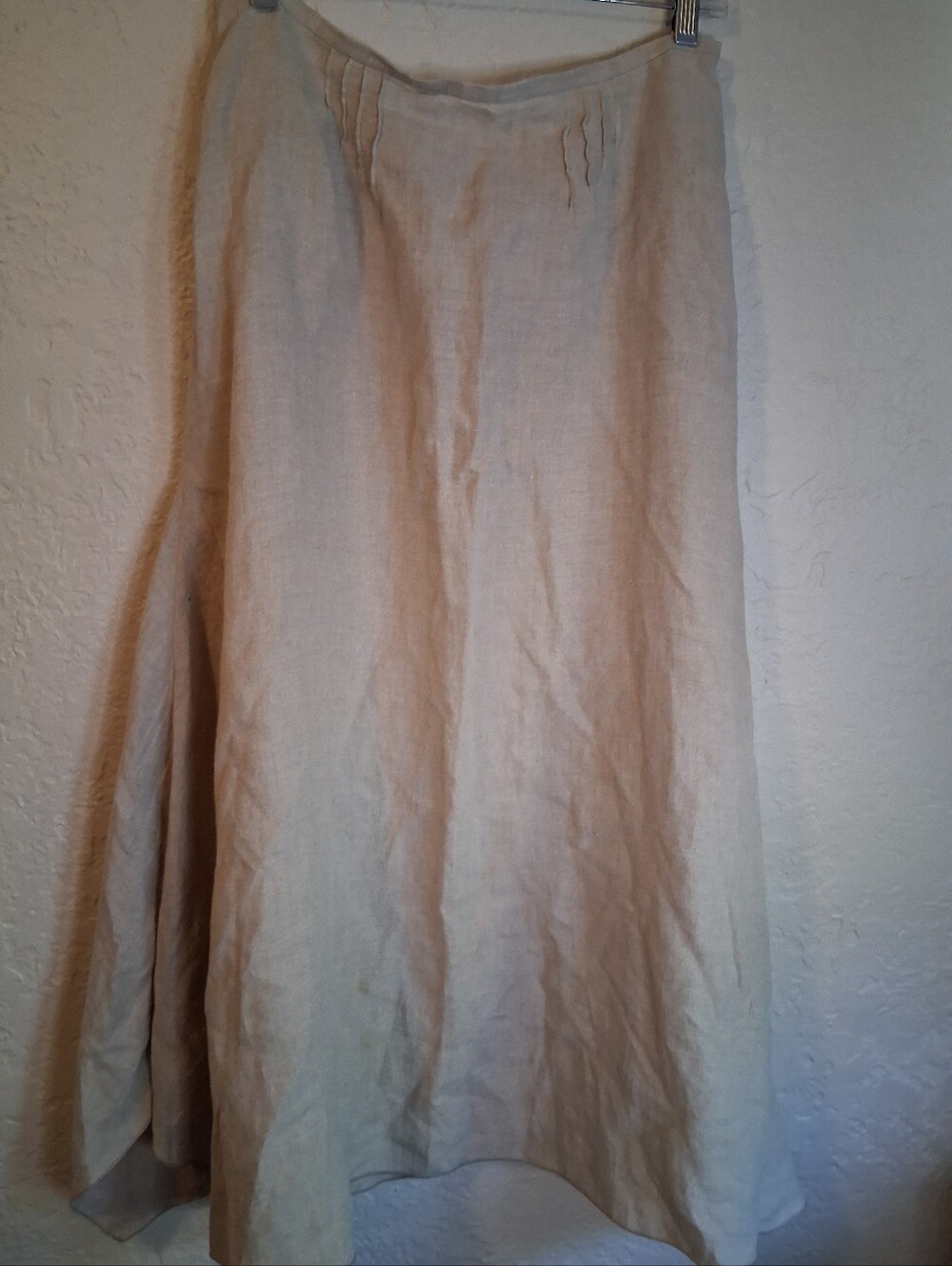 J. Jill Neutral Oatmeal A-Line Linen Skirt SZ 8
